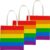 20x Polyester boodschappentasje/shopper regenboog/rainbow/pride vlag voor volwassenen en kids – Festival/pride musthaves