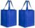 2x Boodschappen tas/shopper blauw 38 cm – 2 Stuks stevige boodschappentassen/shopper bag