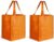 2x Boodschappen tas/shopper oranje 38 cm – 2 Stuks stevige boodschappentassen/shopper bag