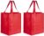 2x Boodschappen tas/shopper rood 38 cm – 2 Stuks stevige boodschappentassen/shopper bag