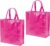 2x stuks boodschappentassen shoppers fuchsia roze 38 cm – Tassen en shoppers