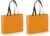 2x stuks draagtassen/goodie-bag/schoudertassen/boodschappentassen in de kleur oranje 40 x 32 x 11 cm