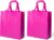 2x stuks draagtassen/schoudertassen/boodschappentassen in de kleur fuchsia roze 35 x 40 x 15 cm