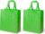 2x stuks draagtassen/schoudertassen/boodschappentassen in de kleur lime groen 35 x 40 x 15 cm