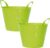 2x Stuks flexibele emmer/wasmand/kuip groen 45 liter – Opbergmanden – Wasmanden – Flexibele emmers