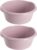 2x stuks kunststof plastic afwas teiltje/afwasbak rond 10 liter zacht roze – Diameter 38 cm x Hoogte 16 cm – Schoonmaak/huishouden