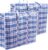 2x stuks wastas/boodschappentas/opbergtas/kussenstas blauw print – 100 x 70 x 30 – Jumbo shoppers