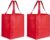 3x stuks boodschappen tas/shopper rood 38 cm – Stevige boodschappentassen/shopper bag