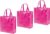 3x stuks boodschappentassen shoppers fuchsia roze 38 cm – Tassen en shoppers