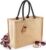 3x stuks jute boodschappentassen/shoppers naturel/zwart 42 x 33 x 19 cm – Naturel goodiebag 21 liter