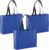 4x stuks draagtassen/goodie-bag/schoudertassen/boodschappentassen in de kleur blauw 40 x 32 x 11 cm