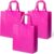 4x stuks draagtassen/schoudertassen/boodschappentassen in de kleur fuchsia roze 35 x 40 x 15 cm