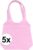 5 x Roze opvouwbare tassen met hengsels 43 x 41 cm- Shoppers