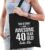 Awesome 40 year / geweldig 40 jaar cadeau tas zwart voor dames – kado tas / verjaardag tasje / shopper