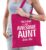 Awesome aunt / geweldige tante cadeau katoenen tas roze voor dames – kado tas / tasje / shopper