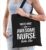 Awesome nurse / zuster cadeau katoenen tas zwart voor dames – zorgpersoneel kado / tasje / shopper