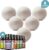 BeautyFit® – 8 stuks XL Drogerballen met geur + 12 Etherische Oliën – Droogballen wasmachine – Duurzaam – Wasballen – Wol – Doseerbol – 100% Nieuw-Zeelands Schapen Wol