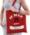 Bellatio Decorations cadeau tas dames – 75 en perfect – rood – katoen – 42 x 38 cm – vijfenzeventig