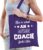 Bellatio Decorations cadeau tas voor coach – katoen – 42 x 38 cm – paars – geweldige coach