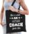 Bellatio Decorations cadeau tas voor coach – katoen – 42 x 38 cm – zwart – geweldige coach