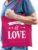 Bellatio Decorations Gay Pride tas – katoen – 42 x 38 cm – fuchsia roze – LHBTI – All you need is love