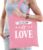 Bellatio Decorations Gay Pride tas – katoen – 42 x 38 cm – roze – LHBTI – All you need is love