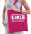 Bellatio Decorations vrijgezellenfeest tas – katoen – 42 x 38 cm – fuchsia roze – Girls Fun