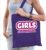 Bellatio Decorations vrijgezellenfeest tas – katoen – 42 x 38 cm – paars – Girls Fun