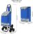 Boodschappentrolley Inklapbaar met 6 Wielen, Boodschappenwagen voor Trappen, 30L, Blauw