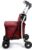 Boodschappentrolley-rollator met zitje, plooibare supermarkttrolley met 4 wielen met afneembare tas 36 l/15 kg en lade voor persoonlijke spullen, Lett800P Senior Comfort Pro, rood