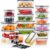 BOTC Vershoudbakjes – 24 Delige set – Plastic BPA Vrij Magnetronbakjes – Meal Prep Bakjes – Lunchbox – Diepvries Bakjes – Met Deksel