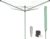 Brabantia Lift-O-Matic Droogmolen – met Metalen Grondanker, Beschermhoes, Wasknijpertasje en Wasknijpers – 50 m – Leaf Green