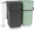 Brabantia Sort & Go Inbouw Prullenbak – 2 x 16 liter – Jade Green/Grey