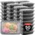 Buxibo – 50 Meal Prep Bakjes – Salade/Lunch Box – Diepvriesbakjes – Vershoudbakjes – Plastic Bakjes Met Deksel – Vershouddoos – Magnetron Vaatwasser Bestendig – 24 oz/0.7 Liter…