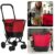 Cheqo® Boodschappentrolley 40L – Boodschappenwagen – Afneembare Boodschappentas – Verstelbaar – Stevig Frame – Met Achtervak, Reflectoren en Regenhoes – 36x47x102cm – Rood