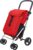 Classic Family boodschappentrolley met 4 wielen, opvouwbare winkelwagen met grote tas 32 kg, 64 l boodschappentas, 10,5 l thermotas en achtervak, rood