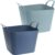 Combie set van 2x stuks kunststof flexibele emmers/wasmanden/kuipen 36 liter in het blauw/groen 53 x 40 x 30 cm