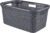 CURVER | Laundry Basket 45 L Rattan Design, Anthracite, 59 x 38 x 27 cm, Plastic