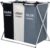 Deco by Machiels- Wasmand 3 Vakken – Wassorteerder – Wamand – Wasbox – Organizer Kleding – Waszakken Voor Wasgoed – Laundry Basket – Dubbele Wasmand