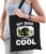 Dieren Cool teckels tasje katoen volw + kind zwart – my dog is serious cool kado boodschappentas/ gymtas / sporttas – honden / hond