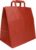 Draagtassen papier – Take Away – Rood – 32 + 22 x 34 cm – Platte Handgrepen – Extra Brede Bodem