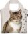 Ecozz – Studio Onszelf – Mr. Cat – 100% gerecycled (rPet) – Öko-Tex – Voorzien van rits – Afsluitbaar – Opvouwbare boodschappentas – Waterresistant – Shopper – Ecovriendelijk -…