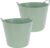 Excellent Houseware Flexibele emmer – 2x – groen – 27 liter – kunststof – 40 x 35 cm