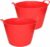 Excellent Houseware Flexibele emmer – 2x – rood – 15 liter – kunststof – 35 x 29 cm