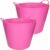 Excellent Houseware Flexibele emmer – 2x – roze – 27 liter – kunststof – 40 x 35 cm