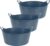 Excellent Houseware Flexibele emmer – 3x – blauw – 15 liter – kunststof – 39 x 17 cm