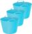 Excellent Houseware Flexibele emmer – 3x – blauw – 27 liter – kunststof – 40 x 35 cm