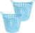 Excellent Houseware Flexibele wasmand – 2x – blauw – 26 liter – kunststof – 40 x 42 cm