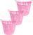 Excellent Houseware Flexibele wasmand – 3x – roze – 26 liter – kunststof – 40 x 42 cm