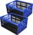 Forte Plastics 2x stuks boodschappen kratten opvouwbaar zwart/blauw 48 x 35 x 24 cm